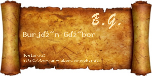 Burján Gábor névjegykártya