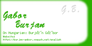 gabor burjan business card